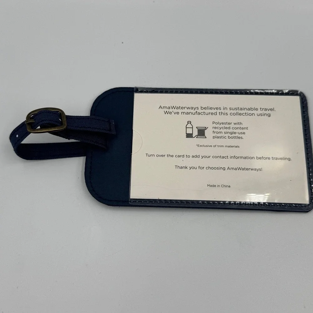 AmaWaterways Recycled Polyester Scenic River Cruise Luggage Tag Navy Blue